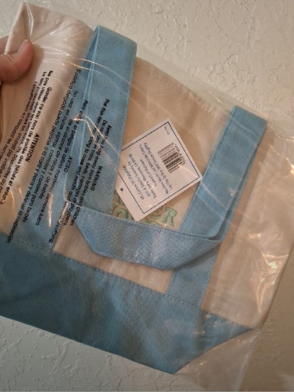 Trader Joes-Canvas Mini Tote Bag (Pastel Light Blue 🩵) - Picture 4 of 4